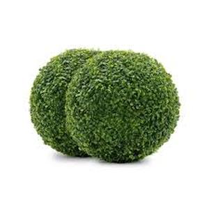 NATURAE DECOR Boxwood 13 in. Artificial Foliage Ball Hedges 2 Pieces  Customer Returns See Pictures