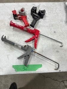 2) CAULKING GUNS & 2) TAPE DISPENSERS