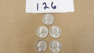 ESTATE FOUND WASHINGTON QUARTERS 90% SILVER 4) 1964D 1) 1962