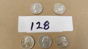 ESTATE FOUND WASHINGTON QUARTERS 90% SILVER 4) 1964D 1) 1963D