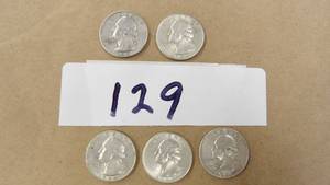 ESTATE FOUND WASHINGTON QUARTERS 90% SILVER 4) 1964D 1) 1963D