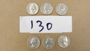 ESTATE FOUND WASHINGTON QUARTERS 90% SILVER 4) 1964D, 1) 1961, 1)1960D