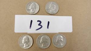 ESTATE FOUND WASHINGTON QUARTERS 90% SILVER 4) 1964D 1) 1963D