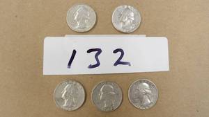 ESTATE FOUND WASHINGTON QUARTERS 90% SILVER 4) 1964D 1) 1963D