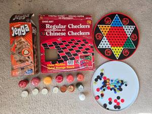lot 163 image: Collection of Jenga, Chinese Checkers, and Assorted Candles