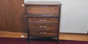 lot 204 image: Vintage Wooden Dresser with Four Drawers