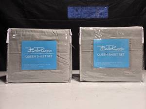 lot 284 image: Bella Russo Queen Sheet Set in Steel Gray - Set of 2