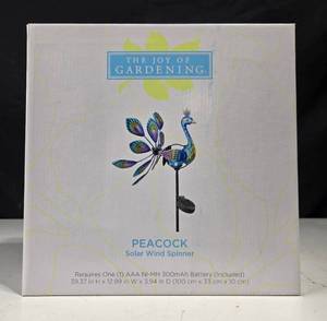 lot 286 image: Peacock Solar Wind Spinner with Powder-Coated Metal