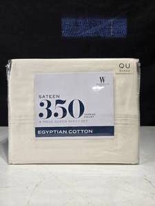 lot 288 image: Wamsutta Queen 4 Piece 350 Thread Count Egyptian Cotton Sateen Sheet Set