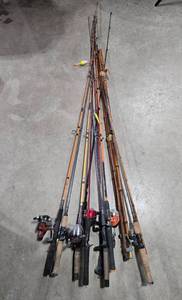 lot 305 image: Collection of Fishing Rods and Frabill Landing Net