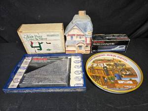 lot 306 image: Mixed Lot Vintage Plate, Apple Corer, Electric Knife, Cookie Jar, and Range Hood Filter
