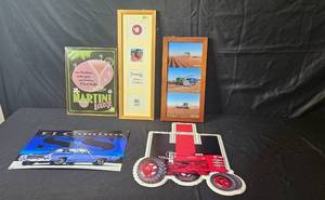 lot 241 image: Assorted Vintage Wall Decor Signs and Picture Frames