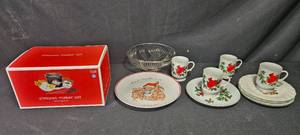 lot 326 image: Smores Maker Set and Christmas Dinnerware
