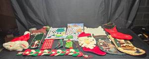 lot 352 image: Collection of Large Christmas Stockings and Decorations