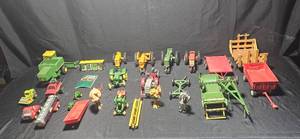 lot 364 image: Vintage Farm Toy Collection with Tractors and Implements