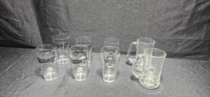 lot 366 image: Set of 8 Mixed Beer Glasses and Mugs with Unique Logos