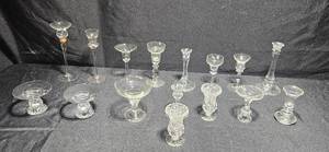 lot 368 image: Lot of Vintage Crystal Glass Candle Holders