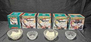 lot 372 image: Collection of Holiday Ceramic Mugs and Lenox Crystal Diamond Bowls