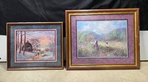 lot 442 image: Collection of Framed Art Prints Featuring Nature and Countryside Scenes