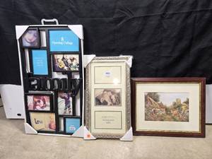 lot 447 image: Lot of Thomas Kinkade Art Piece and Empty Photo FramesPhotos Collage Frames