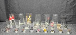 lot 379 image: Assorted Beer and Shot Glasses with Various Designs