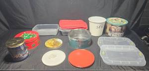 lot 383 image: Lot of Assorted Storage Tins and Containers