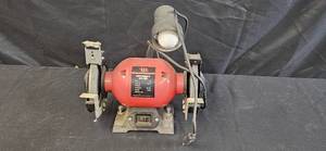 lot 47 image: Used Bench Grinder 6 Inch with Integrated Lamp