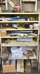 lot 50 image: Large Industrial Shelf with Assorted Building Materials