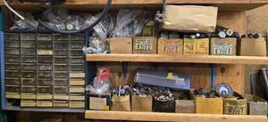 lot 91 image: Extensive Assortment of Industrial Nuts, Bolts, Washers, and Mechanical Parts