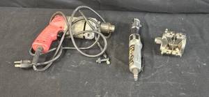 lot 56 image: Assorted Power Tools Including Milwaukee Handheld Drill and Air Ratchet