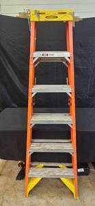 lot 58 image: Werner 6-Foot Fiberglass Step Ladder with 300 lbs Load Capacity