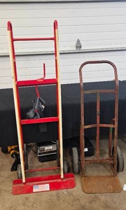 lot 81 image: Pair of Heavy-Duty Hand Trucks by Milwaukee and Unbranded