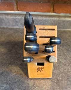 lot 253 image: J.A. Henckels Incomplete Knife Set with Wooden Block