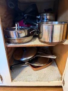 lot 265 image: Collection of Stainless Steel Cookware and Frying Pans