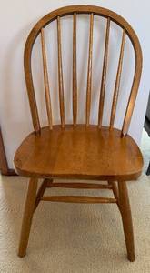 lot 403 image: Solid Wood Dining Chair with Spindle Back