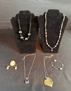 lot 420 image: Jewelry Lot Necklaces, Earrings, and Bracelets