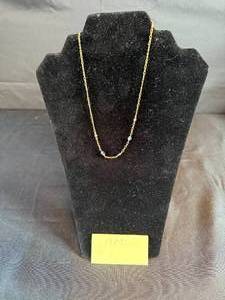 lot 428 image: Vintage Gold Tone Chain Necklace with Beads