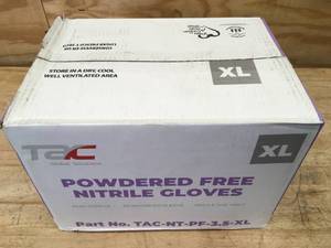 lot 81 image: Case of TAC Powdered Free Nitrile Gloves Size XL