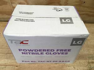 lot 82 image: Case of TAC Powdered Free Nitrile Gloves Size Large