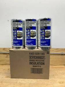 lot 94 image: EVERBILT- Case of 6- 16 in. x 25 ft. Double Reflective Insulation Staple Tab