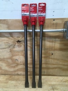 lot 165 image: Lot of 3 - Milwaukee SDS Max Flat Chisels Model # 48-62-4081