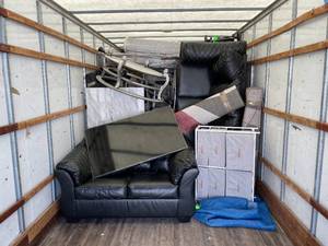 MYSTERY TRUCKLOAD OF HOUSEHOLD ITEMS AND FURNITURE Rugs, Clothing, TCL Flatscreen TV, Chairs, Sofa, Loveseat, Coffee Table, Ladder, Full Boxes and so much more. Appointment Only Removal on 22425.