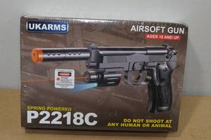lot 5 image: UKArms P2218C Spring Powered Airsoft Gun with Laser