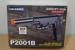 lot 6 image: UKArms P2001B Spring Powered Airsoft Gun with Laser