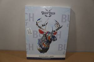 lot 61 image: Beer Deer Busch Light 3D Deer Cardboard Wall Mount