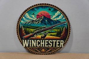 lot 65 image: Novelty Metal Sign -Winchester