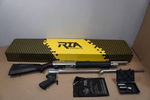 lot 1P image: NEW Rock Island Meriva 3 in 1 12 Gauge Pump-Action Shotgun - Chrome Finish