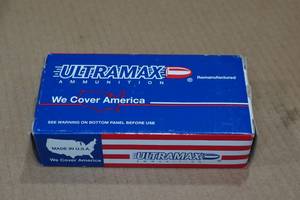 lot 129 image: 50 Ultramax 9mm 125 Gr FMJ Ammo