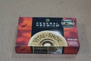 lot 142 image: 5 Federal Vital-Shok 12 Gauge 2-34 Truball Rifled HP Slugs
