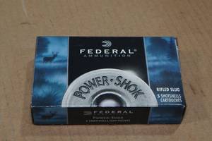 lot 143 image: 5 Federal Power-Shok 12 Gauge 2-34 Rifled HP Slugs